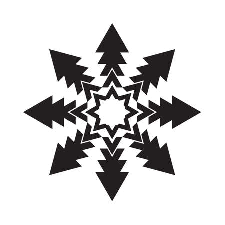 Snowflake simple icon isolated on white background for winter design and decorationのイラスト素材