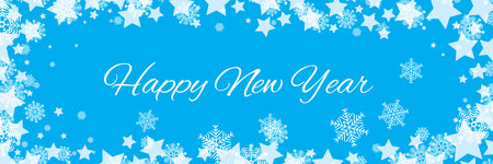 Vector New Year or Christmas background with snowflakes borderのイラスト素材