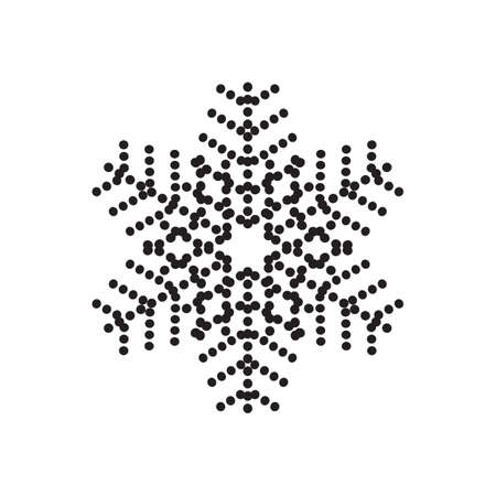 Snowflake simple icon isolated on white background for winter design and decorationのイラスト素材