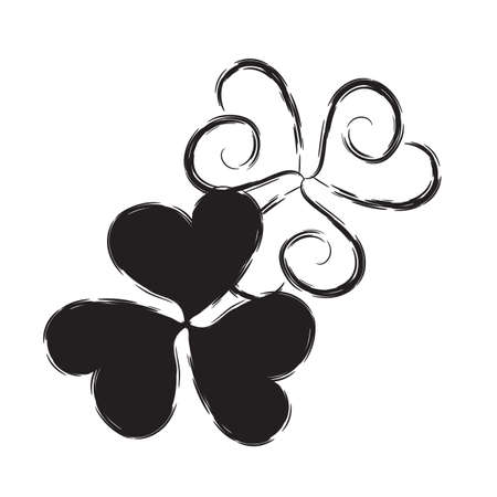 Shamrock  Icon for St. Patrick Day. Trefoil Illustration Isolated on White Backgroundのイラスト素材