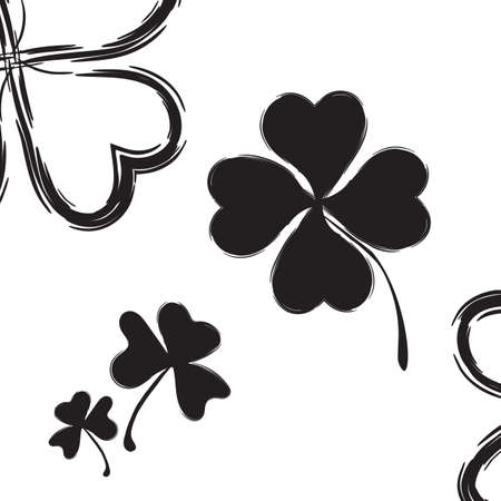 Shamrock  Icon for St. Patrick Day. Trefoil Illustration Isolated on White Backgroundのイラスト素材