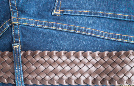 Blue Jeans and Stitches Texture. Denim Background with Seam