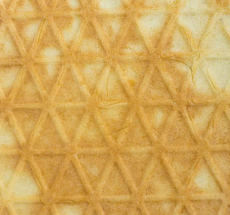 Crunchy Waffle Background Top View. Texture Of Trianglesの写真素材