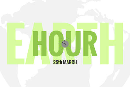 Vector Template of Earth Hour or Daylight Saving Time with World Map and Clocksの写真素材