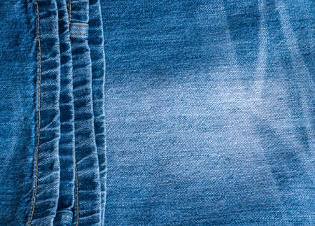 Blue Jeans and Stitches Texture. Denim Background with Seamの写真素材