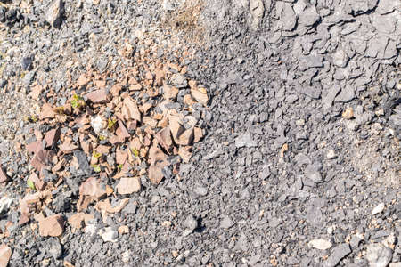 Multicolored Texture of Burnt Coal Slag Stones. Gravel Backgroundの写真素材