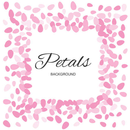 Pink Flying Petals Background. Festive Summer Floral Texture. Vector Illustrationのイラスト素材