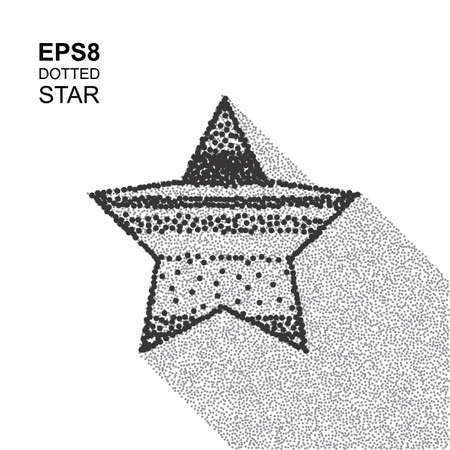 Halftone Vectior Star Icon. Black and White Stipple Illustration for Web, Business, Advertising, Designのイラスト素材