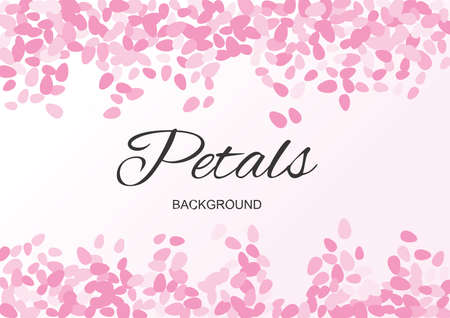 Pink Flying Petals Background. Festive Summer Floral Texture. Vector Illustrationのイラスト素材