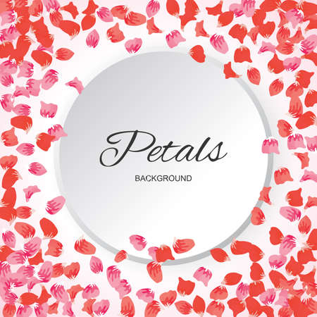 Pink Flying Petals Background. Festive Summer Floral Texture. Vector Illustrationのイラスト素材
