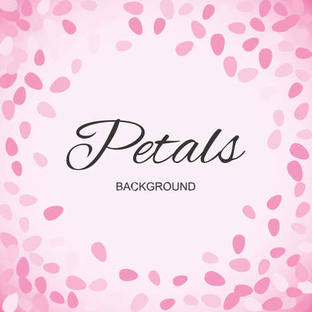 Pink Flying Petals Background. Festive Summer Floral Texture. Vector Illustrationのイラスト素材