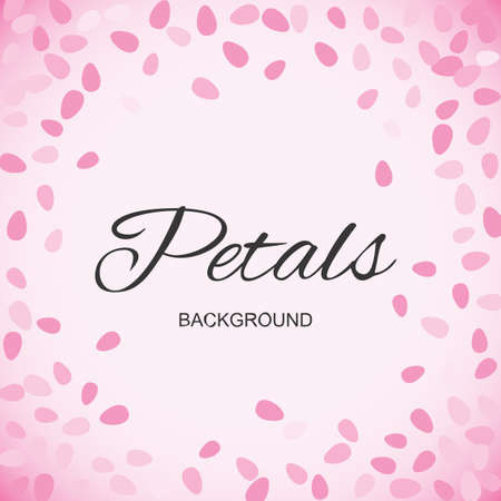 Pink Flying Petals Background. Festive Summer Floral Texture. Vector Illustrationのイラスト素材