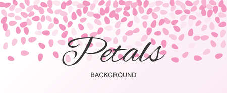 Pink Flying Petals Background. Festive Summer Floral Texture. Vector Illustrationのイラスト素材