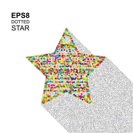 Halftone Vectior Star Icon. Black and White Stipple Illustration for Web, Business, Advertising, Designのイラスト素材