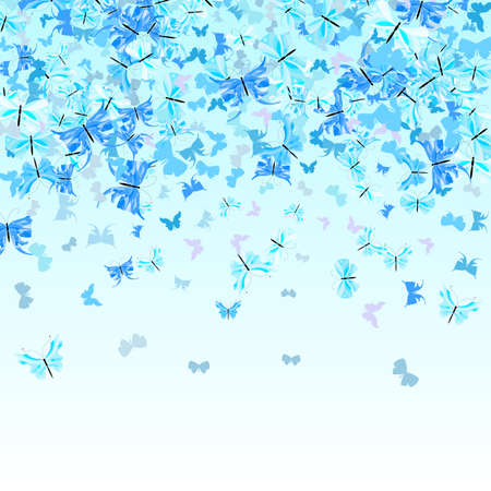 Summer Colorful Butterflies Pattern. Beautiful Insects Background. Vector Illustrationのイラスト素材