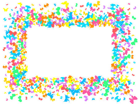 Summer Colorful Butterflies Pattern. Beautiful Insects Background. Vector Illustrationのイラスト素材