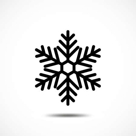 Snowflake Vector Icon Isolated. Black Frozt Symbol on White Background. Icy Snow Element for Winter Designのイラスト素材