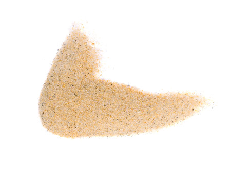 Sand splash or sand explode isolated on white background top viewの写真素材