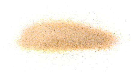 Sand splash or sand explode isolated on white background top viewの写真素材