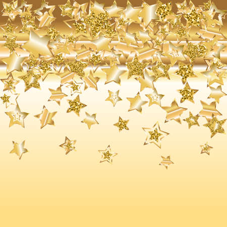 Gold star christmas vector patternのイラスト素材
