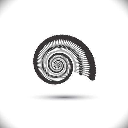 Abstract monochrome swirl or spiral form made with dotsのイラスト素材