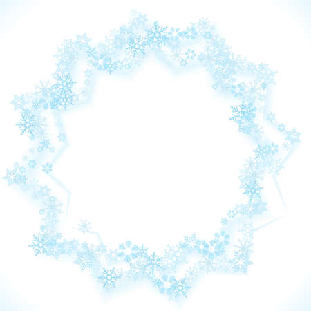 Vector New Year or Christmas background with snowflakes borderのイラスト素材