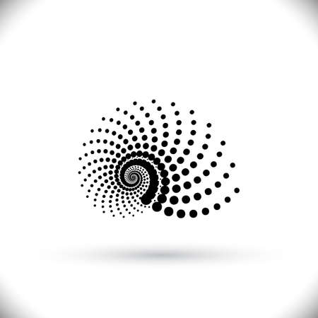 Abstract monochrome swirl or spiral form made with dots. Dotted spiral pattern. Vector eps8 black and white tornado illustrationのイラスト素材