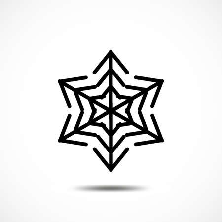 Snowflake Vector Icon Isolated. Black Frozt Symbol on White Background. Icy Snow Element for Winter Designのイラスト素材