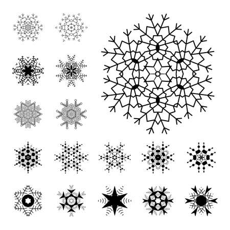 Beautiful snowflake icons setのイラスト素材