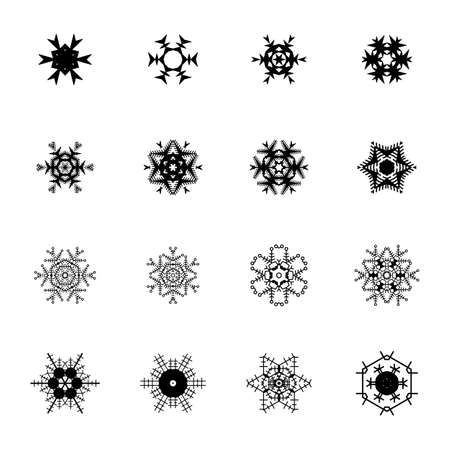 Beautiful snowflake icons setのイラスト素材