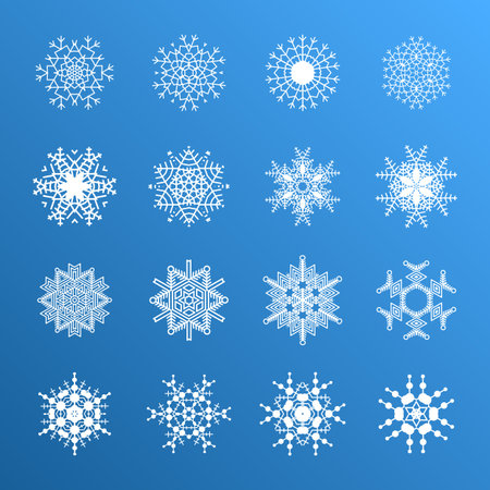 Beautiful snowflake icons setのイラスト素材