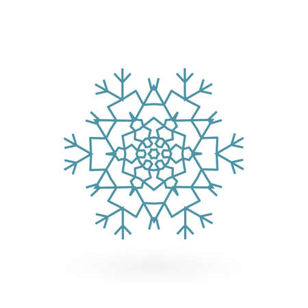 Snowflake vector icon isolated on white. Simple snow logo. Winter symbol for web designのイラスト素材