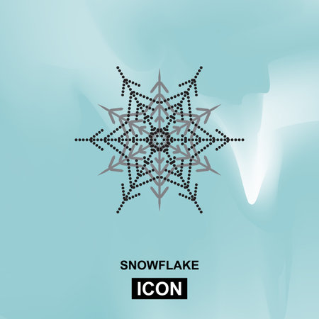 Snowflake vector icon on blue background. Simple snow icon. Winter symbol for web design.