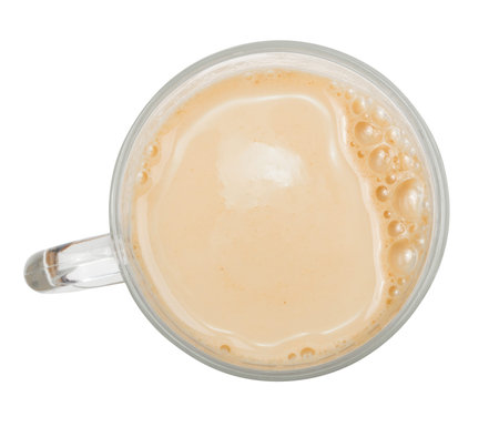 Hot Coffee Cup Isolated on White Background Top View