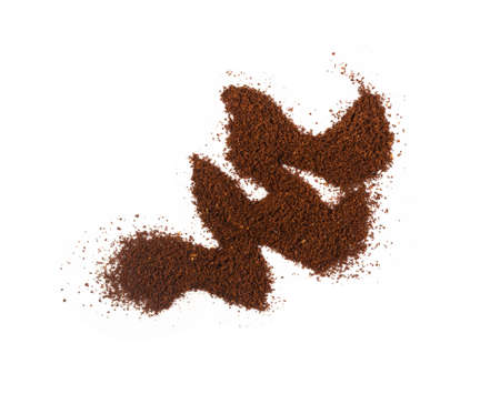 Heap of Fine Grinding Coffee Powder Isolated on the White Backgroundの写真素材
