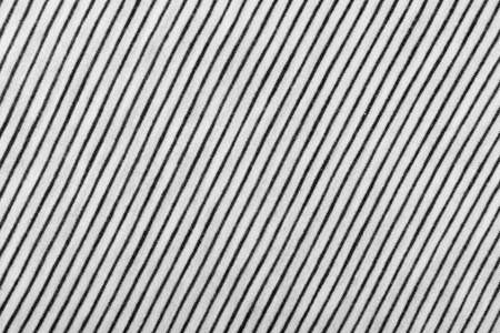 Diagonal Striped Cotton Fabric Background. Black and White Textile Pattern. Soft and Comfortable Natural Materialの写真素材