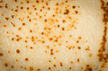 Thin Pancake or Tortilla Background Top View. Fresh Homemade Crepes or Flatbread Flat Lay with Space for Textの写真素材