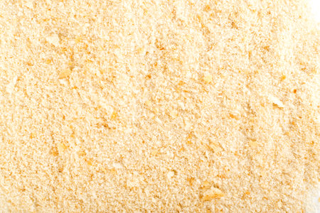 Bread Crumbs Texture Top View. Crushed Rusk Bread Crumbs or Panko Isolated