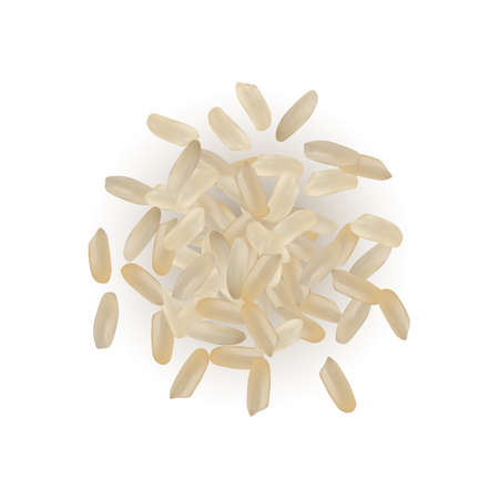 Pile of Raw Realistic Rice Isolated on White Backgroundのイラスト素材