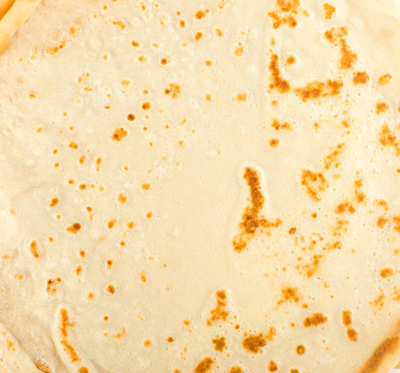 Thin Pancake or Tortilla Background Top View. Fresh Homemade Crepes or Flatbread Flat Lay with Space...