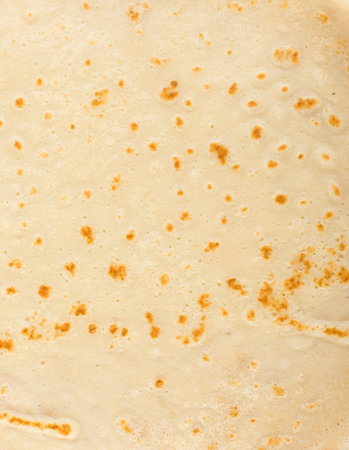 Thin Pancake or Tortilla Background Top View. Fresh Homemade Crepes or Flatbread Flat Lay with Space...