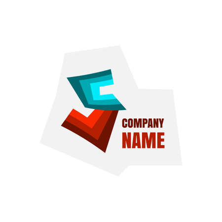 Letter S Vector Logo, Emblem or Banner. Creative Geometric Element Similar to Number 5 for Business Company Identityのイラスト素材