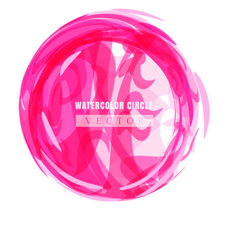 Simple watercolor circle or aquarelle round stain isolated on white background. Watercolour round backdrop template or acrylic vector illustration for easy editable designのイラスト素材