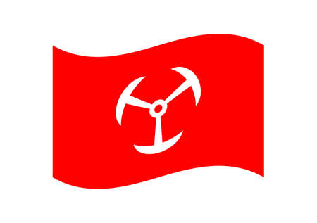 Red and White Vector Flag of Brzeg Town located in Poland in the Opole Voivodeshipのイラスト素材