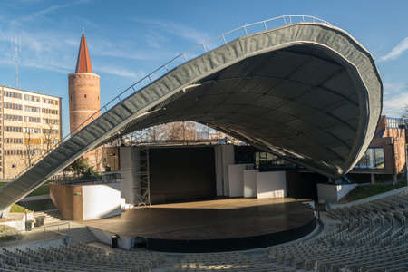 OPOLE, POLAND - February 16, 2019: National Center of Polish Song in Opole Near the Market Square. Editorial Imageのeditorial素材
