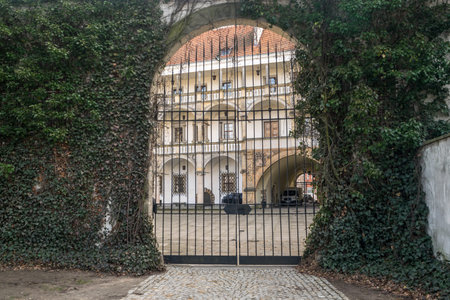 BRZEG, POLAND - March 17, 2019: Piast Castle in Brzeg Historical City Center Near the Market Square....