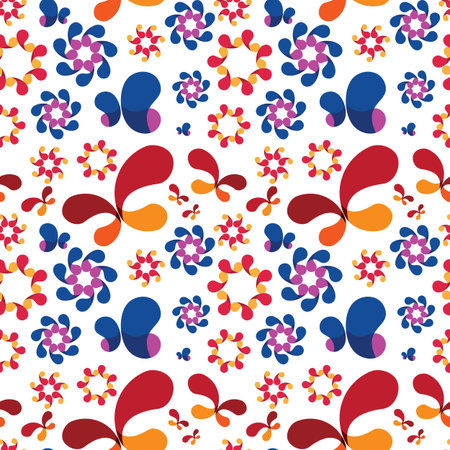 Set of red and blue silhouettes of butterflies, vector moth seamless pattern. Butterfly icon shapes isolated on white backgroundのイラスト素材