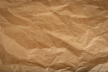 Wrinkled Kraft Paper Texture. Natural Brown Vintage Paper Backgroundの写真素材