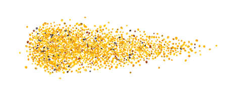 Scattered bee pollen or perga isolated on white background top view. Raw brown, yellow, orange and blue flower pollen grains or bee bread vのイラスト素材