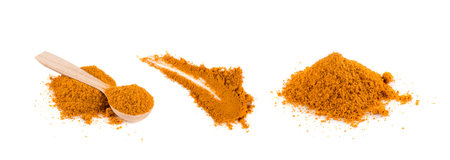 Smeared Indian Spices and Herbs Powder with Cumin, Curry, Curcuma, Turmeric and Chilli Pepper....